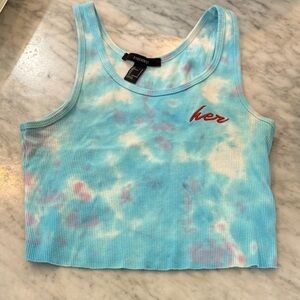 Forever 21 Sky Blue Tie-Dye Tank